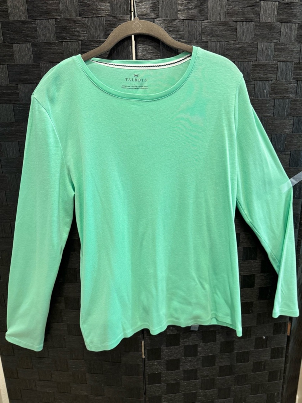 Talbots Mint Green Long-Sleeve Crewneck Top